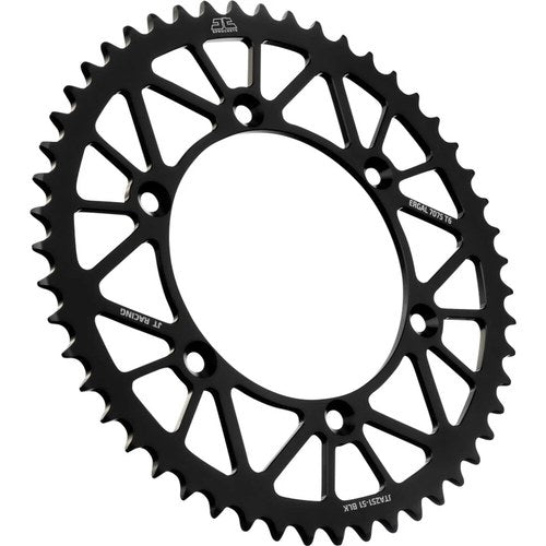 JT Sprockets Rear Racelite Sprocket Alum 51T-520 Blk Hon/Yam | JTA251.51BLK