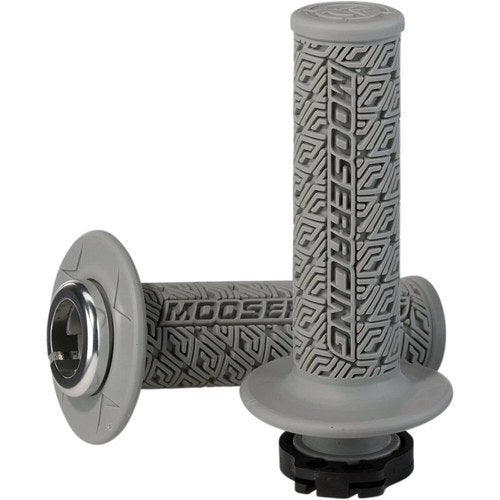 Moose Racing Gray/Silver Moose Lock-On Grips | B36MRG-S