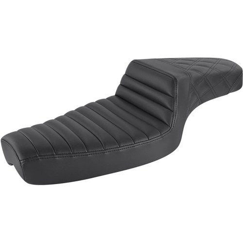 Saddlemen Step Up 2-Up Seat, Tuck and Roll/Lattice Stitched (Black) 879-03-176