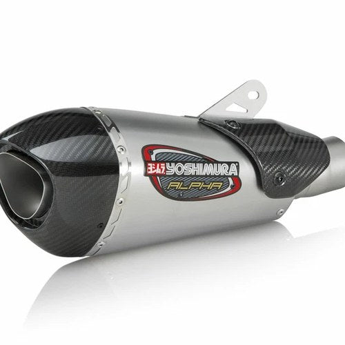 Yoshimura Alpha T Street Series Slip-On Exhaust SS-SS-CF Works Finish 19675BP520