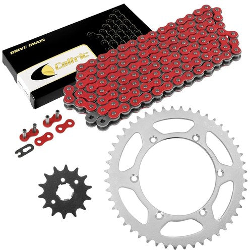 Red Drive Chain And Sprocket Kit for Kawasaki KDX250 1991-1994