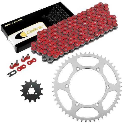 Celox Drive Chain and Sprockets Kit for Kawasaki KX125 KX 125 1996-1997 Red