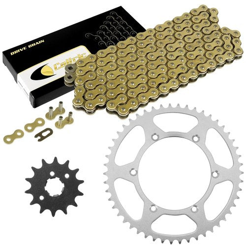 Drive Chain & Sprocket Kit for Kawasaki KLX300 KLX300R 1997-2002 / Gold