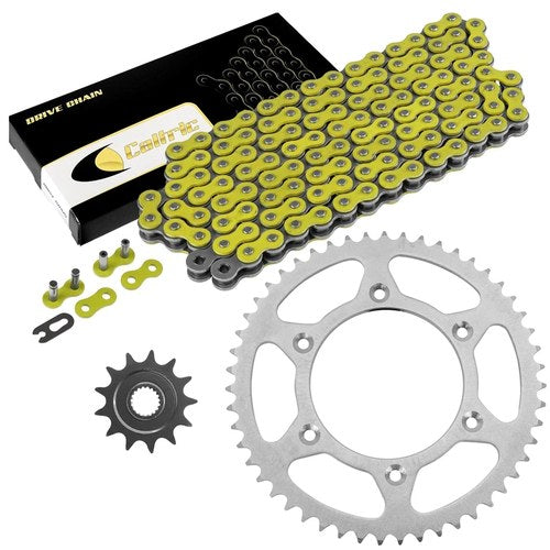 Drive Chain & Sprockets Kit for Honda CR125R 1987-2003 Yellow