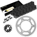 Black Drive Chain And Sprocket Kit for Kawasaki ZZR600 ZX600E 2003 2004