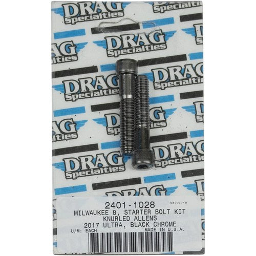 Drag Specialties Bolt Kit M8 Starter Black/Chrome Knurled | MK781BK