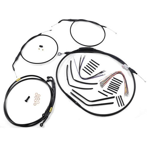 Burly Brand Black Vinyl Jail Bar Cable Kit For 12" Handlebars | B30-1195