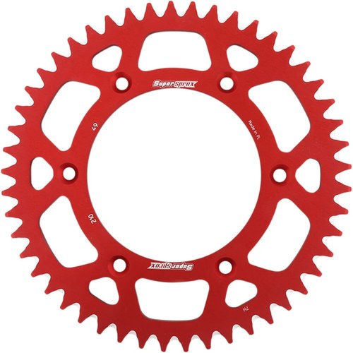 Supersprox Rear Sprocket Aluminum 49T-520 Red Hon | RAL-210-49-RED