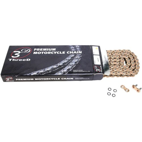 EK 3D ThreeD 520 GP Road Race Sealed SX2-Ring Chain (Gold/Gold) 120 Links