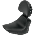 Saddlemen Heels Down Solo Seat, Studded, Backrest, Flstc (Black) 806-15-0031