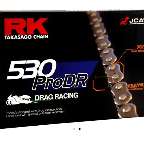 RK Pro Drag Racing 530 Pitch 170 Link Non-Sealed Motorcycle Chain To 350 HP