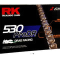 RK Pro Drag Racing 530 Pitch 170 Link Non-Sealed Motorcycle Chain To 350 HP