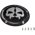 Drag Specialties Split Skull Derby Cover - Black | 78046BB4