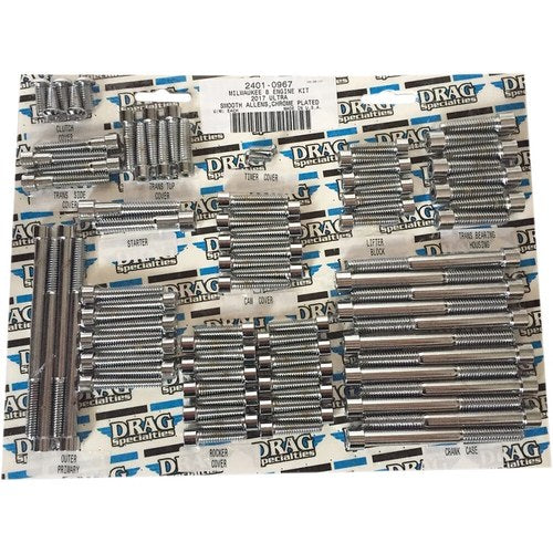 Drag Specialties Bolt Kit M8 Engine Smooth Allen Chrome | MK775S