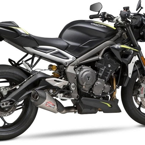Triumph Street Triple 18-20 AT2 Stainless SLIP-ON Exhaust W/ Stainless Muffler
