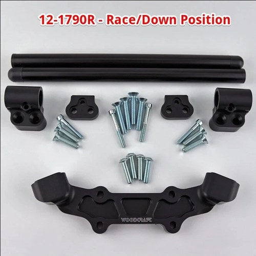 KTM 2018-2024 790 Duke Woodcraft Clipon Adapter Plate With Black Bars - Race