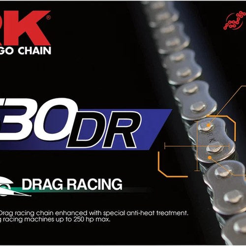 RK Excel 530PRODR Pro Drag Racing Chain 530 Pitch 350 HP 11.88K TENSILE-NATURAL