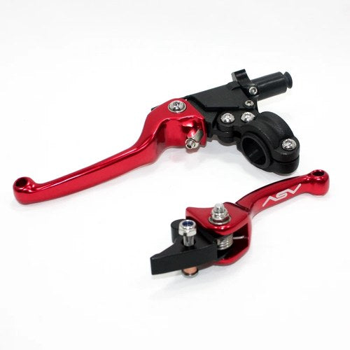 Red CNC Heavy Duty Clutch + Brake Lever Set 125cc 150cc Pit Pro Trail Dirt Bike
