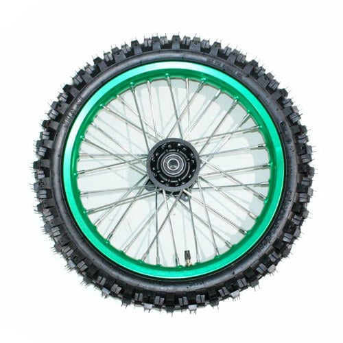 Green 12mm Axle 60/100 - 14 14" Inch Front Wheel Rim Tyre Tire Pit Pro Dirt Bike