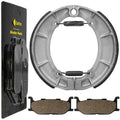 Front Brake Pasd & Rear Shoes for Yamaha XVS650At V-Star 650 Silverado 2003-10