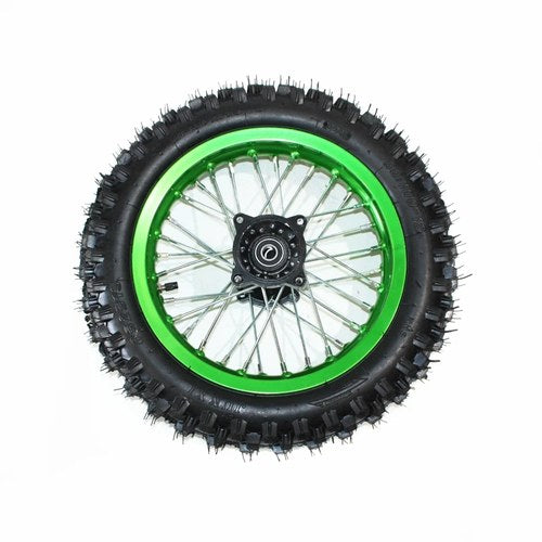 Green 12mm Axle 3.00 - 12 12" Inch Rear Wheel Rim Tyre Tire Pit Pro Dirt Bike