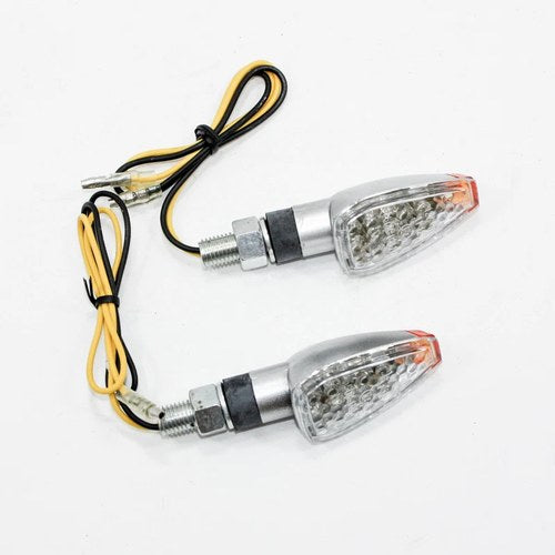 Silver 12V LED Rec Reg Indicator Turn Signal Light Pit Dirt Motorcycle Bike MX