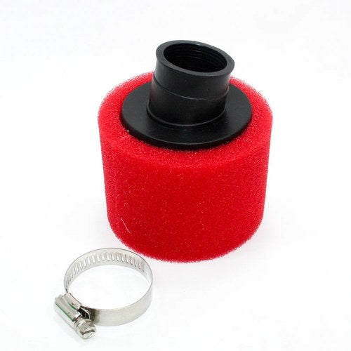 Red 35mm Angle Bent Foam Air Filter Pod Cleaner Pit Quad Dirt Bike ATV Buggy