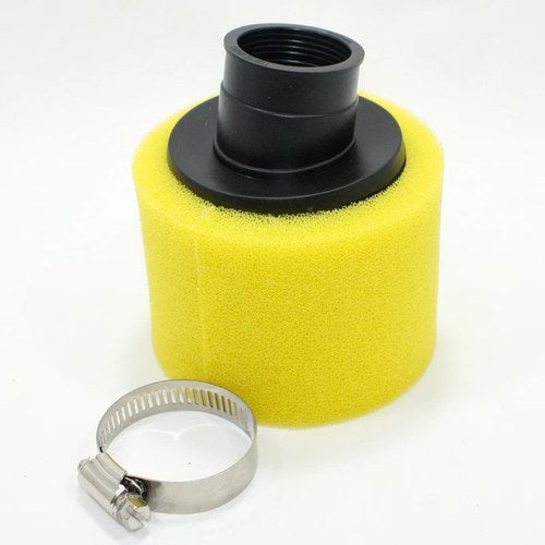 Yellow 35mm Angle Bent Foam Air Filter Pod Cleaner Pit Quad Dirt Bike ATV Buggy