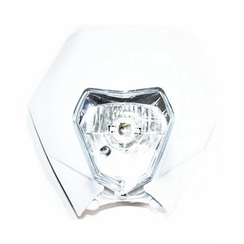 White Old KTM Style Rec Reg Head Light Pit Trail Dirt Motrocycle Motorcross Bike