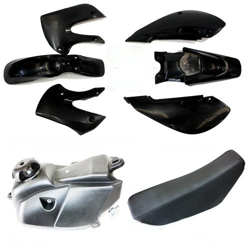 BK KLX110 Plastics Fairing Fender Kit Seat Fuel Tank 125cc Pit Dirt BigFoot Bike