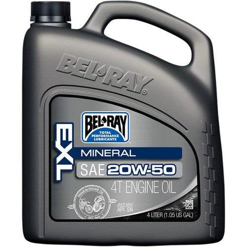 Bel-Ray Exl Mineral 4T Engine/Motor Oil | 20W-50 | 4 Liter | 99100-B4LW
