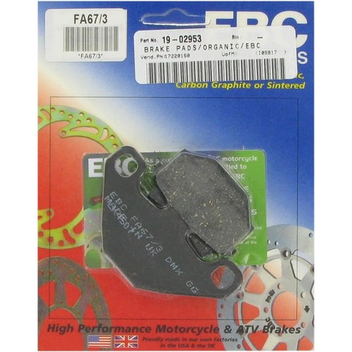 Ebc Organic OE Quality Replacement Brake Pads / One Pair (FA67/3)