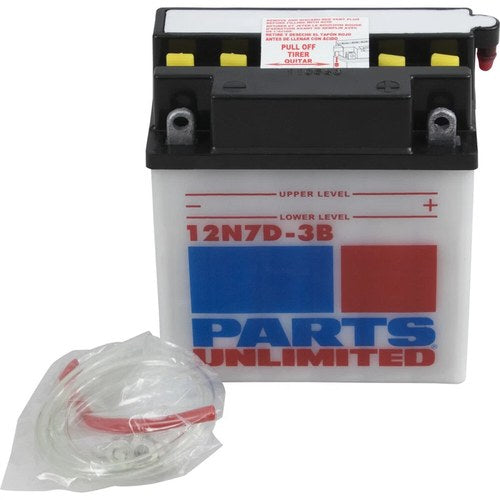 Parts Unlimited 12V Conventional Battery 12N7D3B (R12N7D-3B)