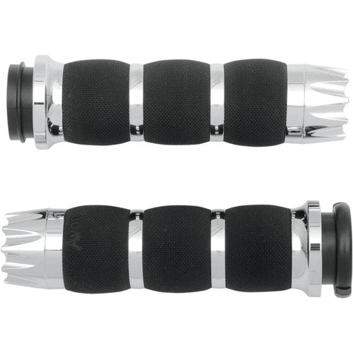 Avon Air Cushion Grips H-D Motorcycles w/Fly-By-Wire Throttle (EXCALIBUR Chrome)