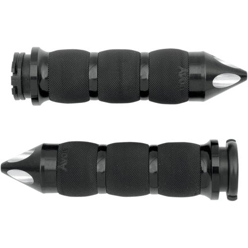 Avon Air Cushion Grips for H-D Motorcycles Cable Throttle (SPIKE Anodized Black)