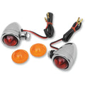 Drag Specialties Custom Bolt-Mount Bullet Marker Lights Chrome w/Amber/Red Lens