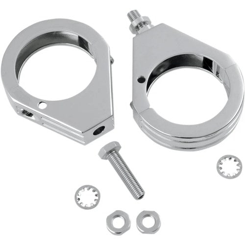 Drag Specialties Turn Signal Fork Clamps (Chrome) 49mm Grooved