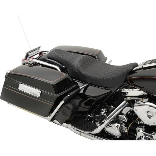 Drag Specialties Caballero 2-Up Vinyl Seat Diamond FL '97-'07 (Black) 0801-1133