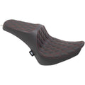 Drag Specialties Predator Iii Seat - Double Diamond (Black / Red) 0802-1361