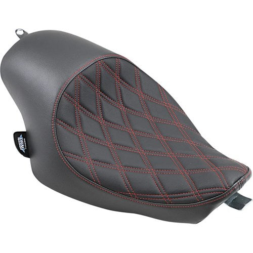 Drag Specialties 3/4 Low Solo Seat, Double Diamond, Vinyl (Black/Red) 0804-0746