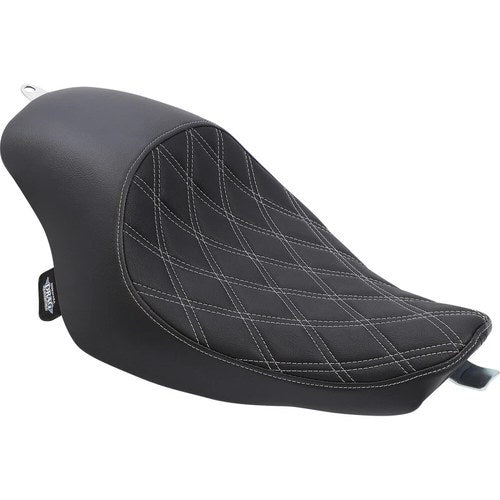 Drag Specialties 3/4 Low Solo Seat - Diamond - Vinyl (Black/Silver) 0804-0745