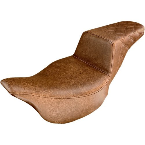 Saddlemen Step Up 2-Up Seat, Rear Lattice Stitched, Flh (Brown) 808-07B-173BR
