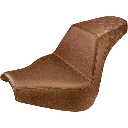 Saddlemen Step Up 2-Up Seat - Passenger Lattice Stitched (Brown) 818-31-173BR
