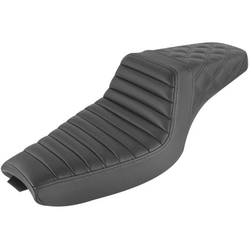 Saddlemen Step Up 2-Up Seat, Tuck and Roll/Lattice Stitched (Black) 807-03-176