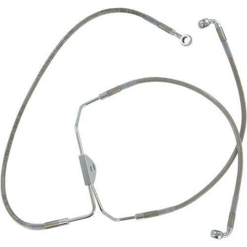 Drag Specialties Front Brake Line FL 08-13 Clear-Coated Stainless Steel | 620085