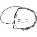 Drag Specialties +4" Brake Line - Front - Stainless Steel - 08-13 FL | 620085-4