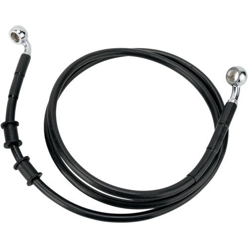 Drag Specialties +4" Brake Line - Front - Black Vinyl - FXDB08-17 | 660324-4BLK