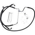 Drag Specialties +4" Brake Line - Front - Black Vinyl - 14-16FLHT | 614085-4BLK