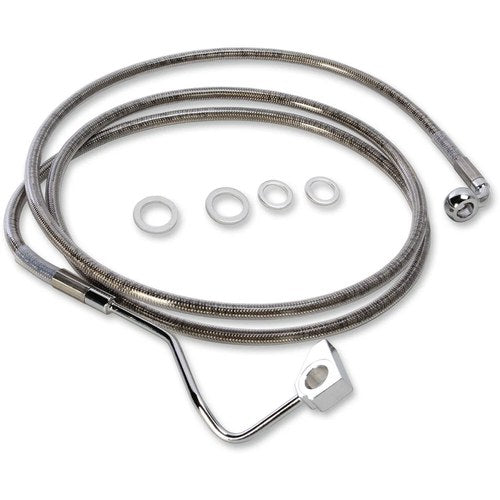 Drag Specialties +4" Brake Line - Front - Stainless Steel - 15+FLTR | 615220-4