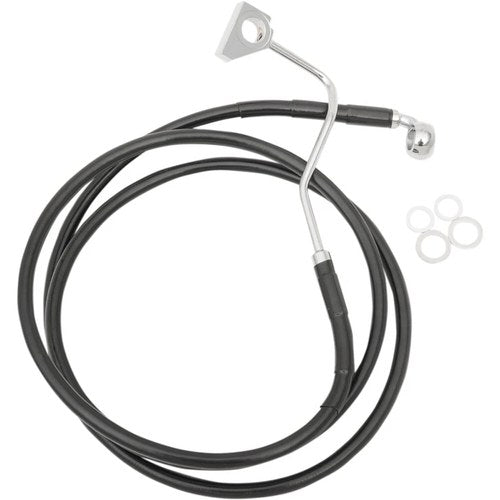 Drag Specialties Front Brake Line - 64-1/2" - Black Stainless Steel | 615220-BLK